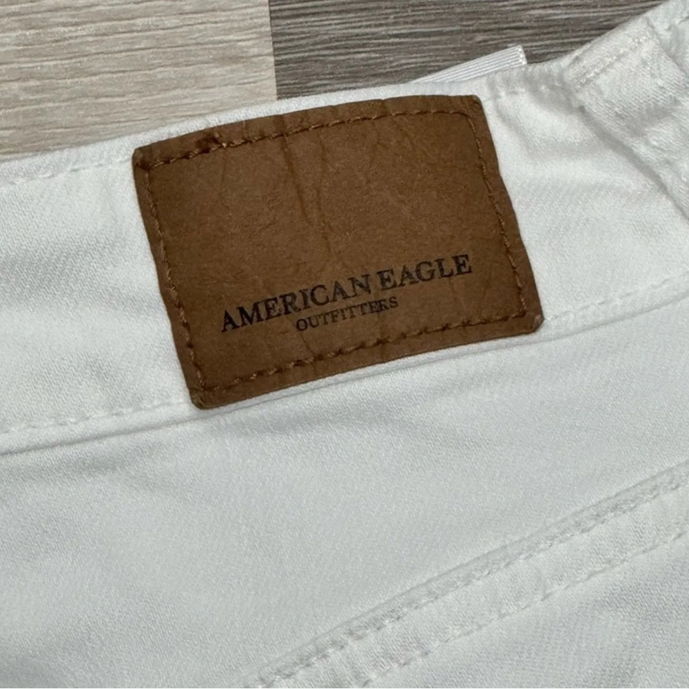 American Eagle Outfitters Jean Skirt white Denim Mini Distress - Picture 4 of 8